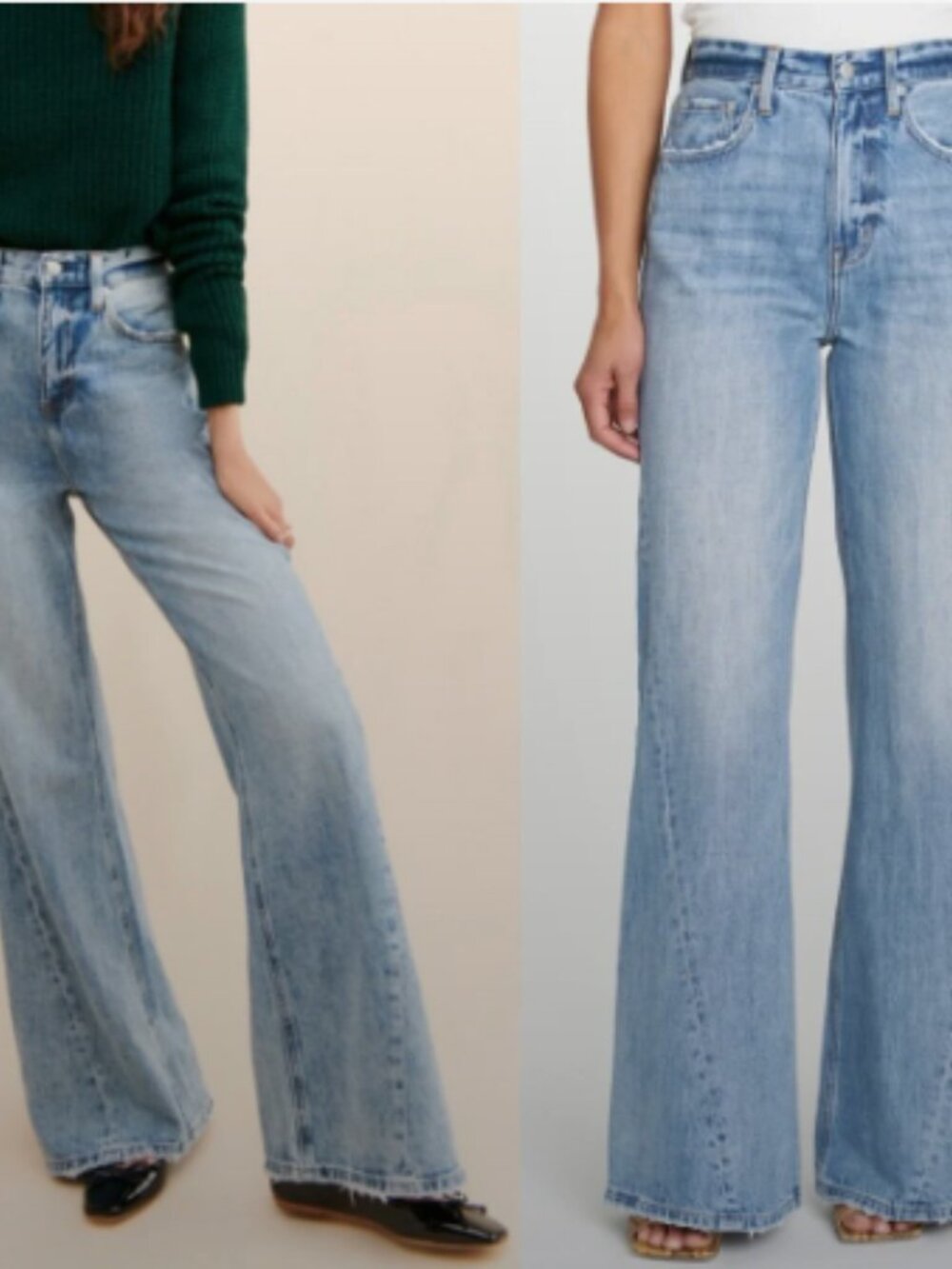 NWT Pistola Ruby Light Blue High Rise Palazzo Wide-Leg Jeans, 32